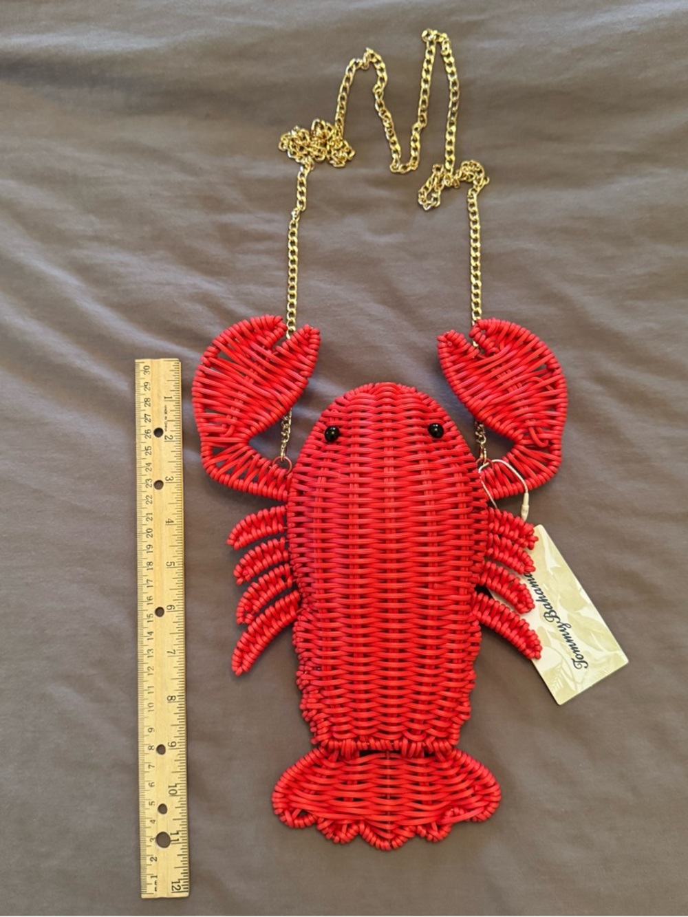 NEW NWT! Tommy Bahama Woven Wicker Red Lobster Crossbody Bag Clutch Purse